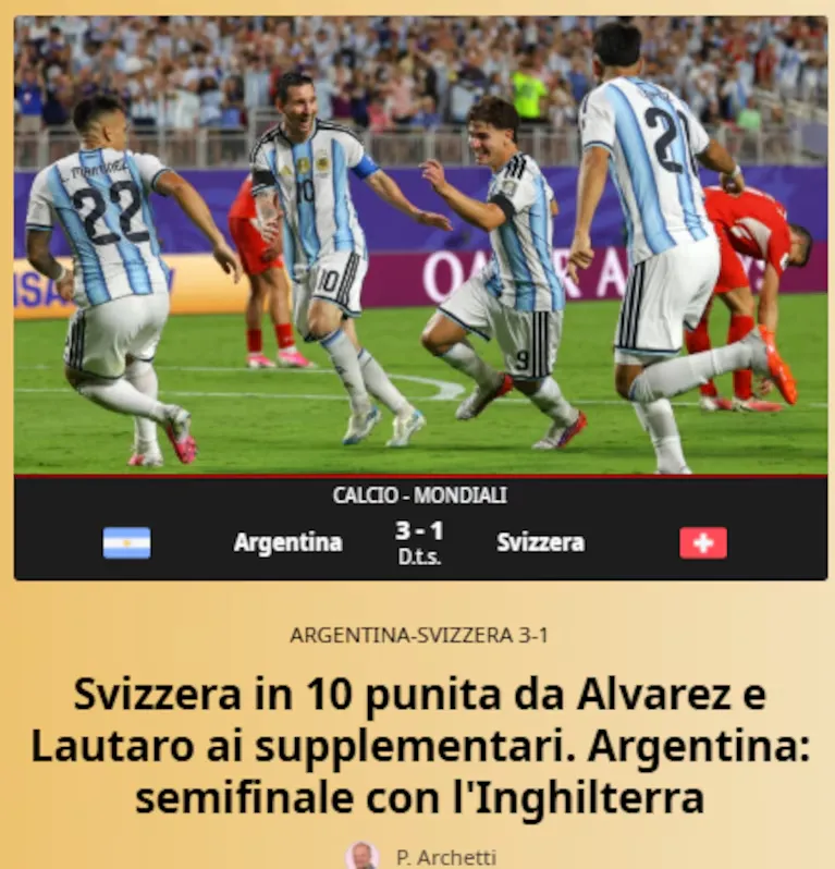 El titular de la Gazzeta dello Sport
