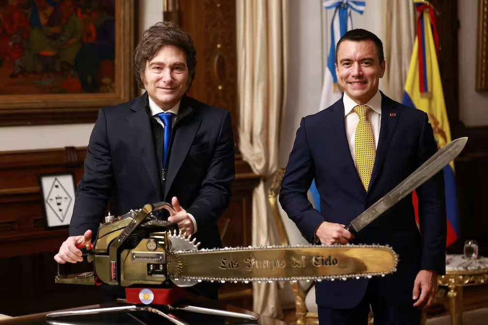 Ecuadorian President Daniel Noboa and President of Argentina Javier Milei