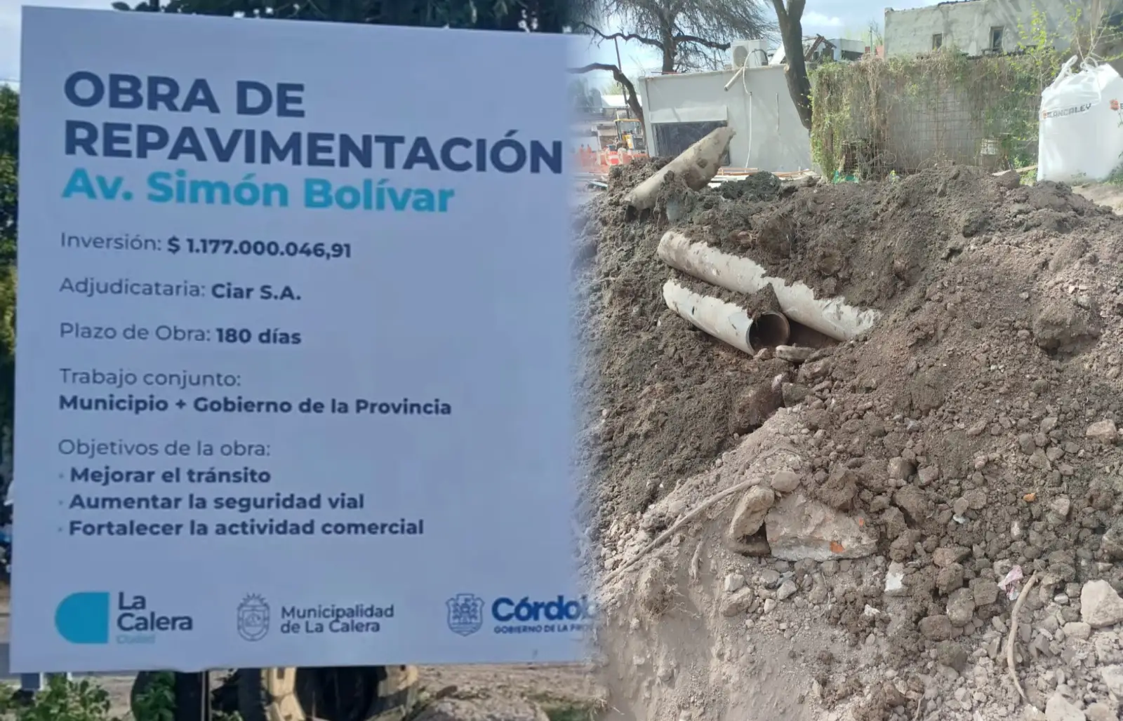 La gestión de Fernando Rambaldi viene corrigiendo en la infraestructura de La Calera, y la obra por la Av. Simón Bolivar es el más fiel reflejo de ello.