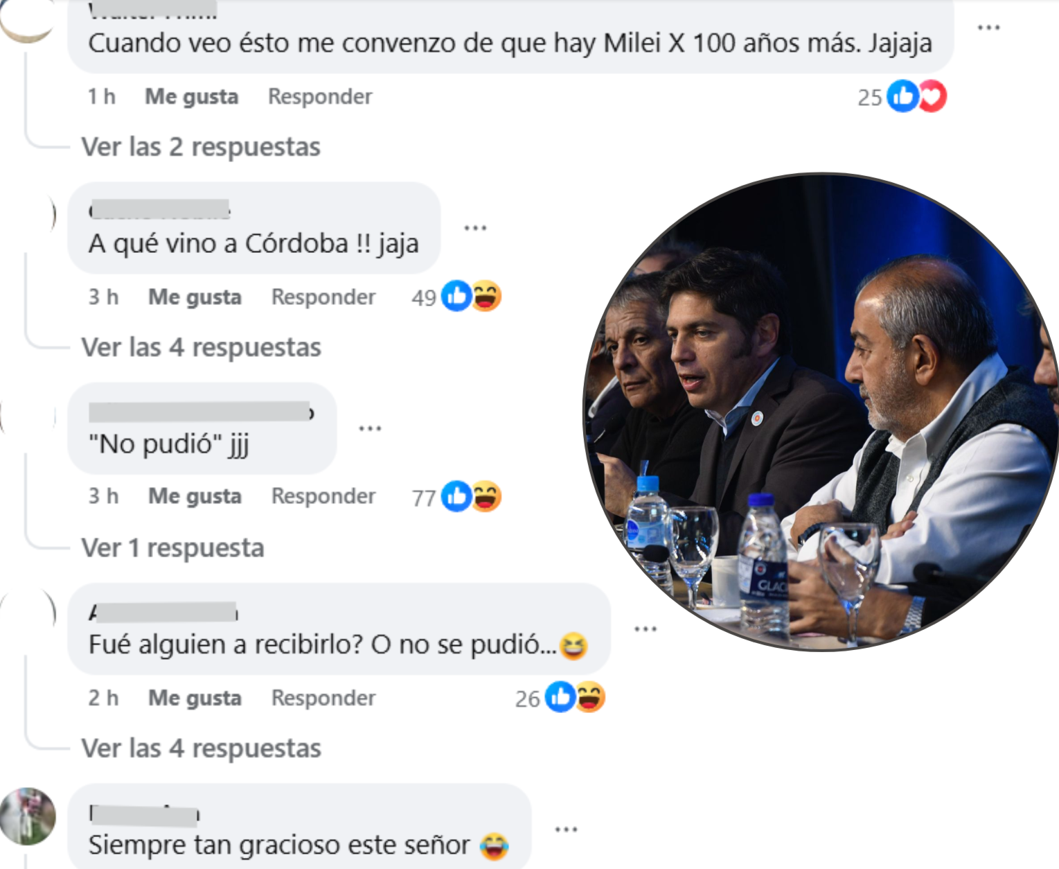 Inmediatamente fue fuertemente criticado en redes sociales por usuarios cordobeses que rechazan masivamente su visita al bastión antikirchnerista en la Argentina