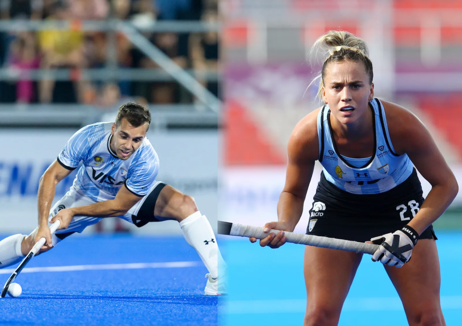 Tomás Domene y Julieta Jankunas, dos de los cordobeses galardonados en el fin de semana anterior en la finalización del Mundial de Hockey.