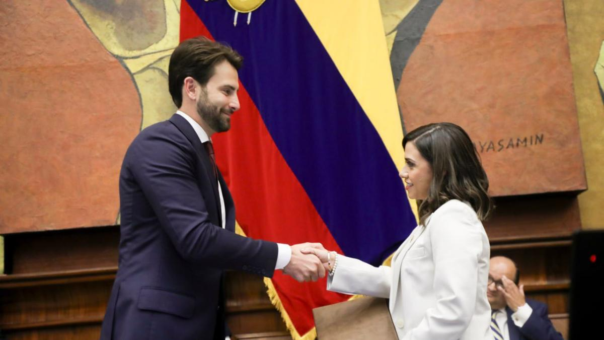 President of the National Assembly Niels Olsen and president of the Judicial Council Mercedes Caicedo