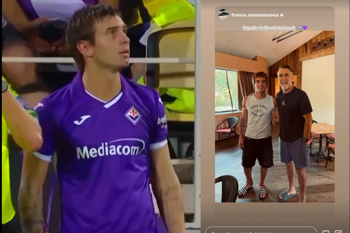 Mastantuono y Batistuta se encontraron en Fiorentina: el apoyo del ídolo en un arranque difícil