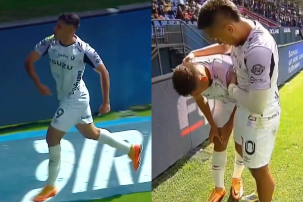 Unusual: an Argentinian player scored his first with his club and broke his ligaments during the celebration
