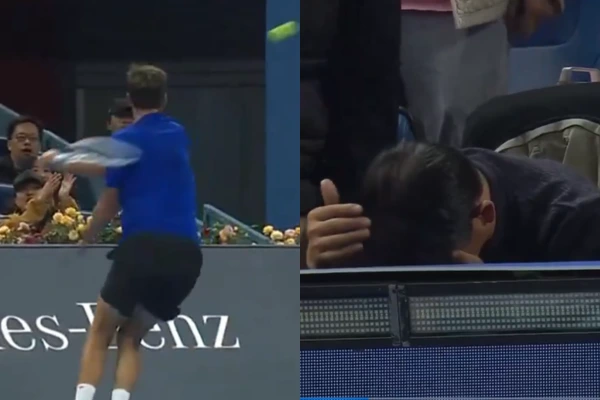 Insólito: Daniil Medvedev fue descalficado del ATP 500 de Beijing ante Djokovic por pegarle un pelotazo a un espectador