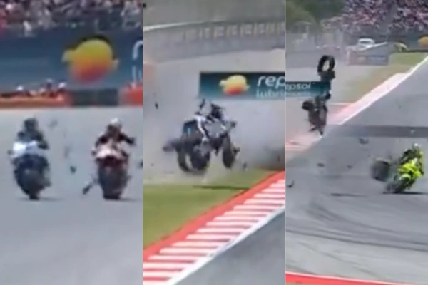 Impactante accidente en la MotoGP: Álex Márquez no pudo esquivar a un rival y salió despedido de su moto