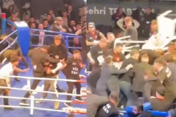 Chaos in Turkey: a boxing fight for a title ended in a pitched battle with an invasion of the public and armchairs