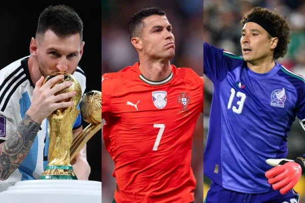 Messi, Ronaldo, and Ochoa will play in their sixth World Cup.