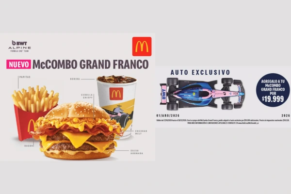 McDonald’s lanzó combos de Franco Colapinto que incluyen su auto a escala: cuánto cuesta y cómo conseguirlo