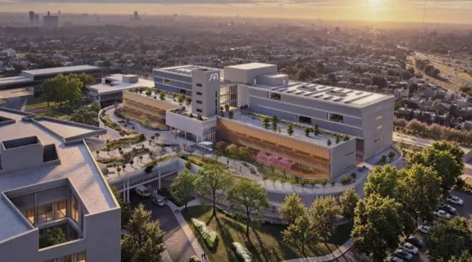 Render del nuevo Sanatorio Allende que se ubicaría en Manantiales I
