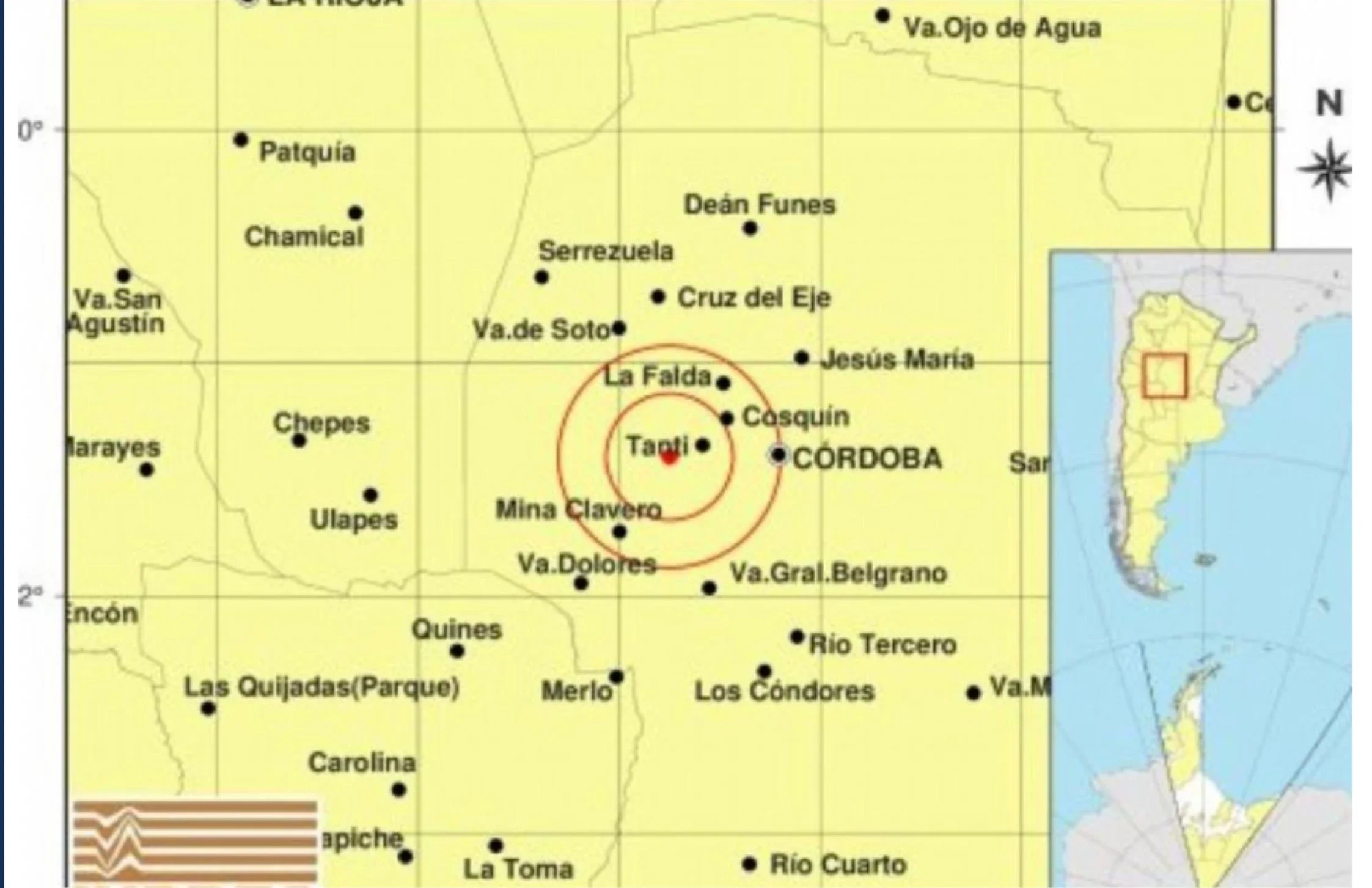El INPRES confirmó un total de 81 sismos durante el período anual analizado en Córdoba