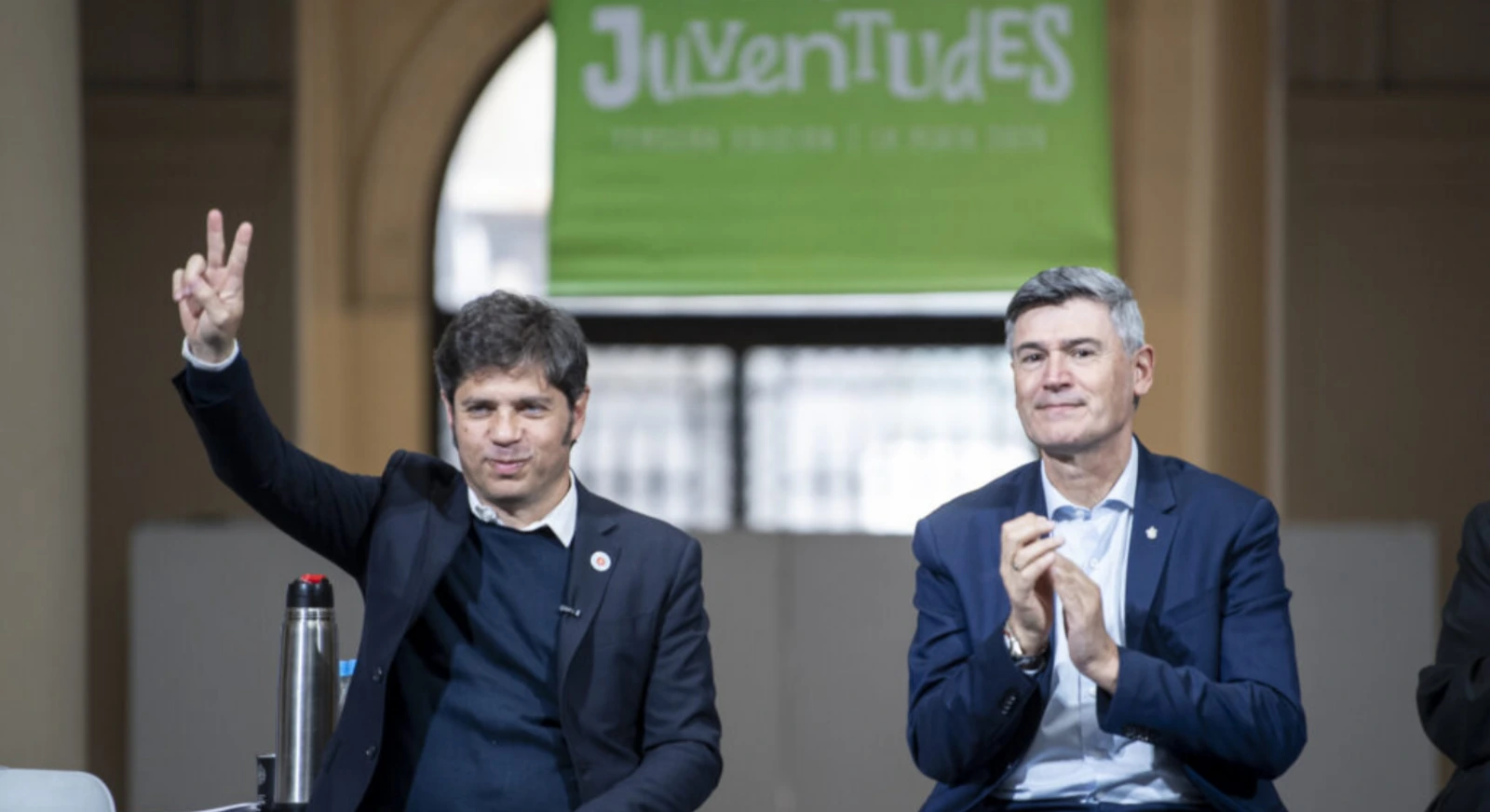 El ultrakirchnerista Axel Kicillof junto a Daniel Passerini.