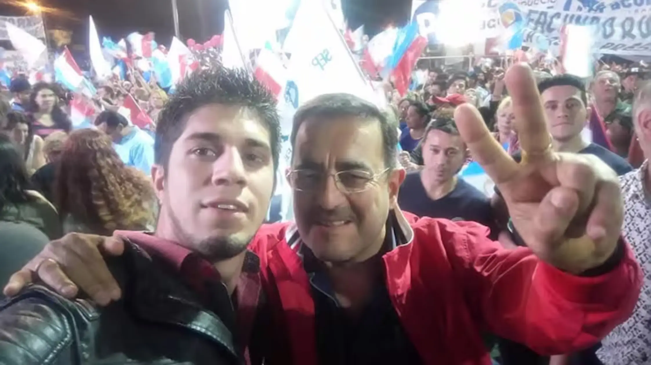 Ricardo Moreno junto al imputado por el asesinato de Agostina Vega, Claudio Barrelier