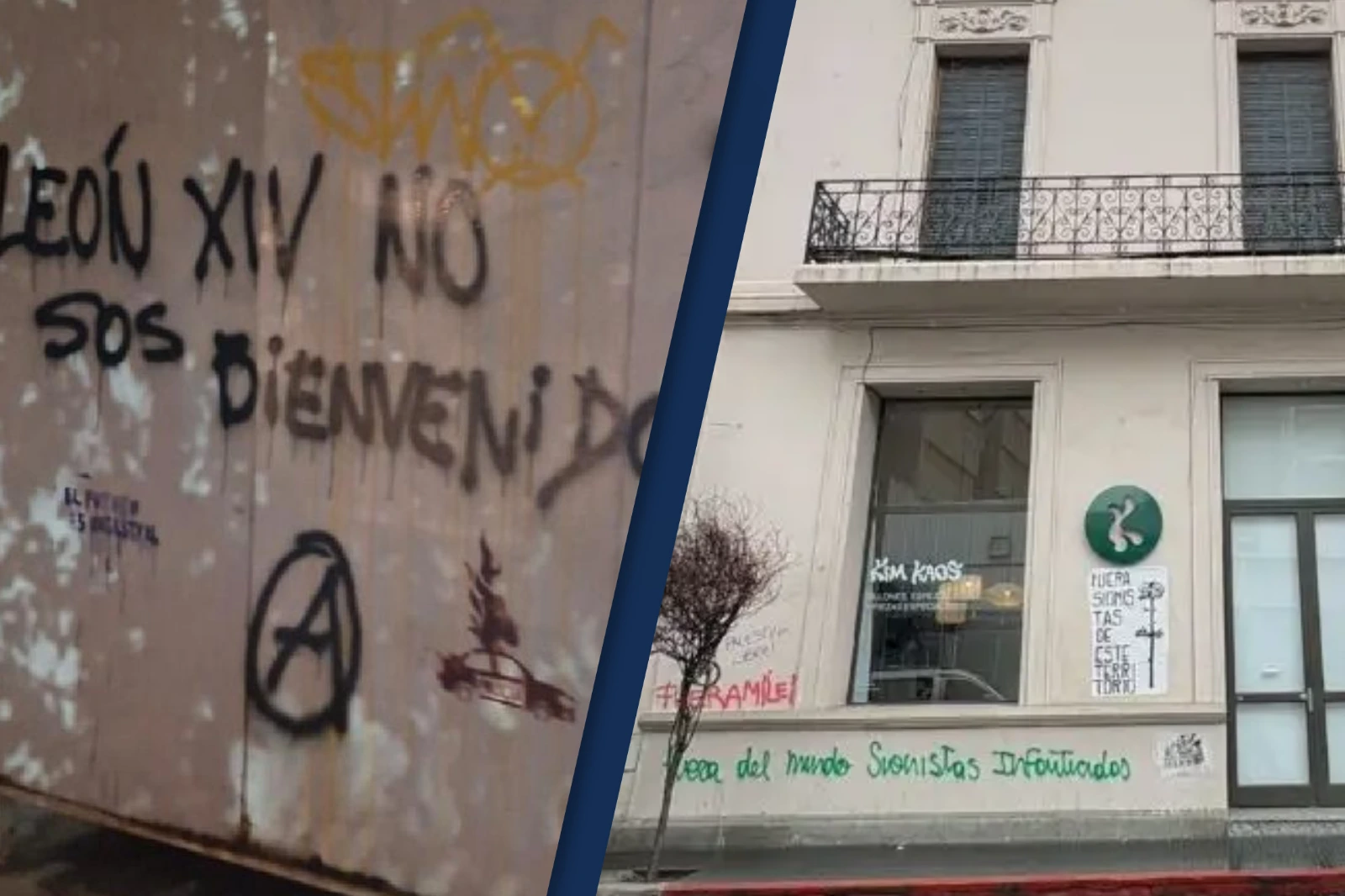 “Arde el Papa” y pintadas nazis: el Encuentro de Mujeres en Córdoba dejó fachadas de comerciantes vandalizadas