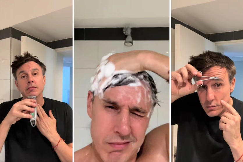 El ridículo de Roberto García Moritán mostró en TikTok su rutina matutina que incluye skin care y depilación