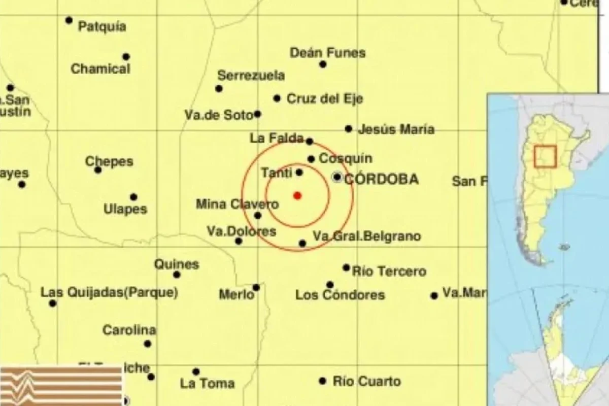 Un fuerte temblor sacudió a Córdoba este miércoles