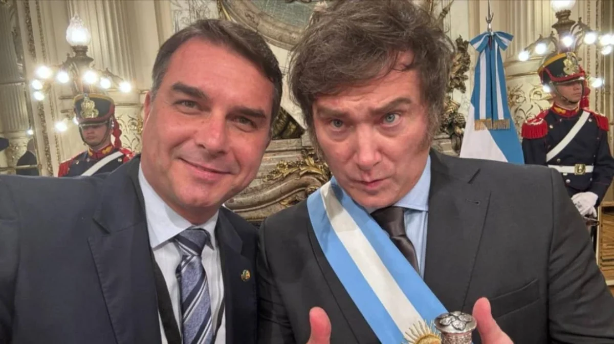 Javier Milei and Flavio Bolsonaro