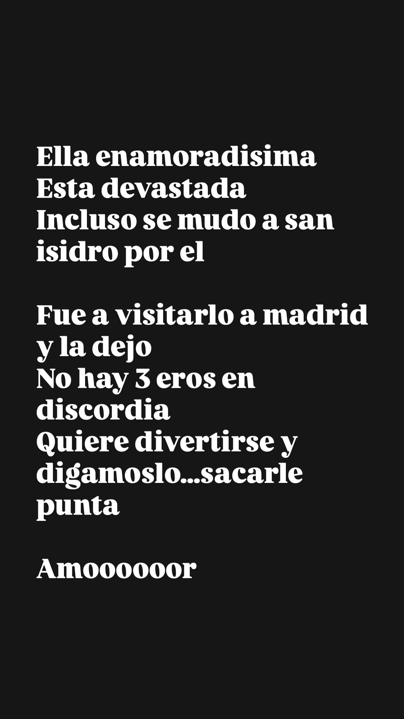 The breakup would have occurred in Madrid