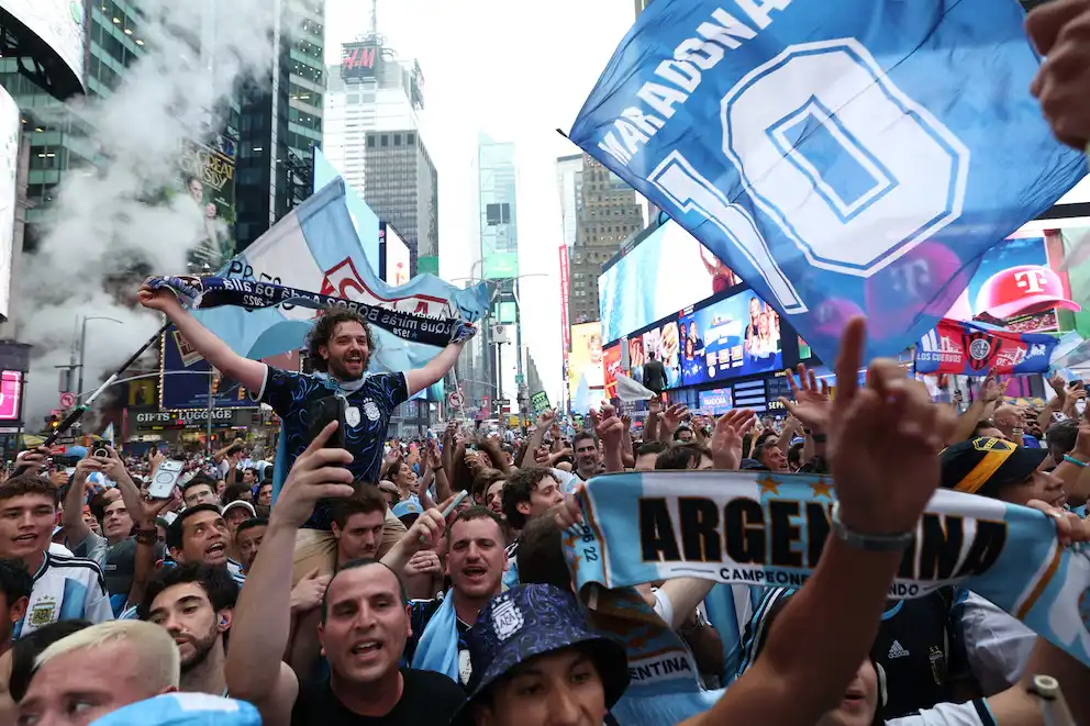 Argentinian fans in Times Square