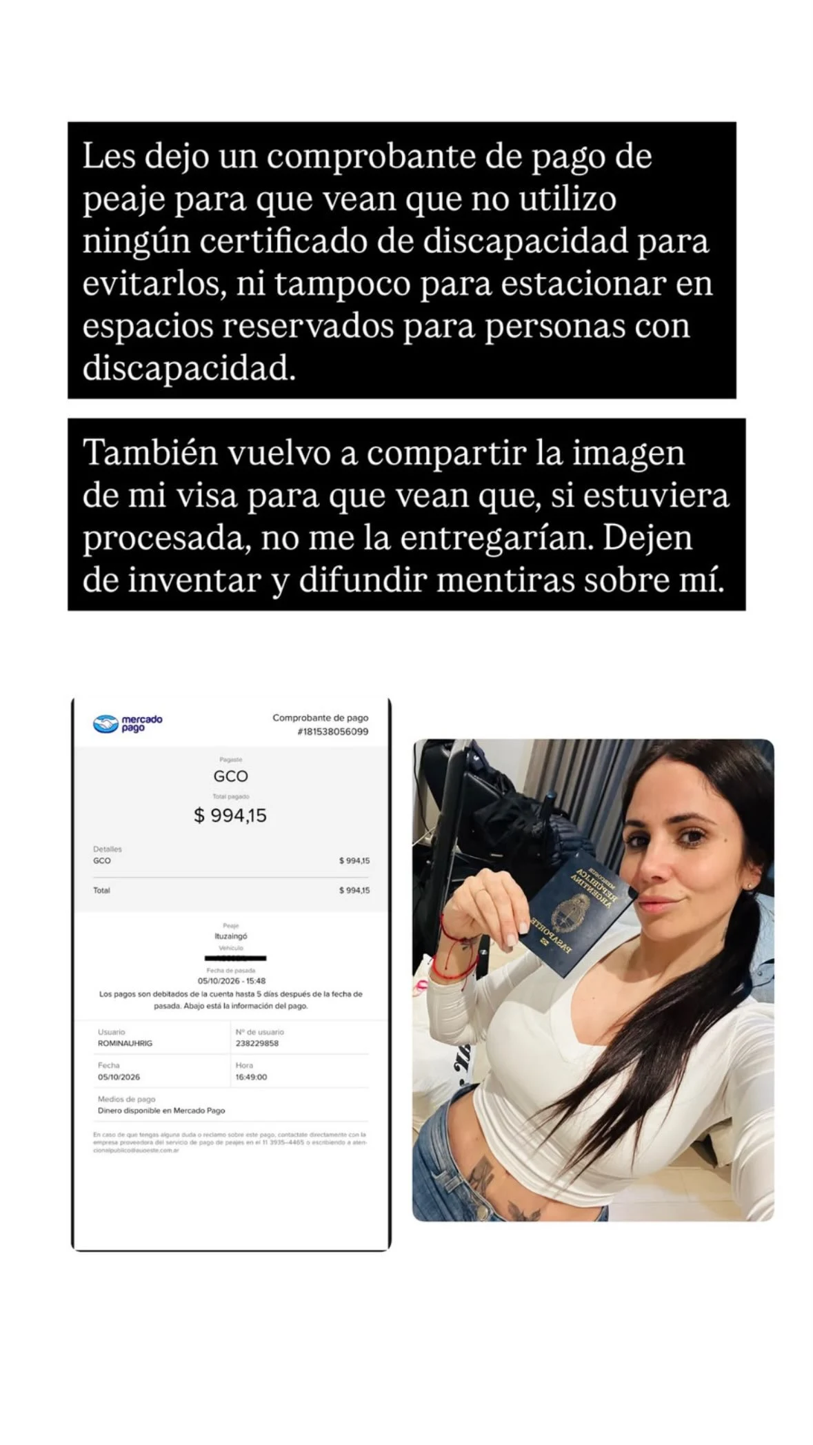La respuesta de Romina Uhrig
