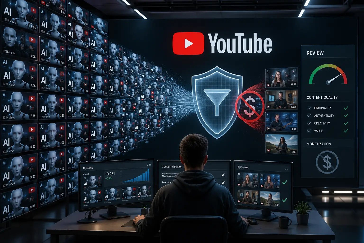 YouTube aclara su política sobre el “slop” de IA y por qué algunos creadores no van a cobrar