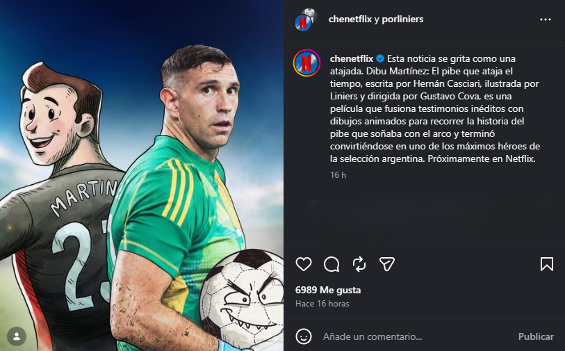 El anuncio de la película del Dibu Martínez