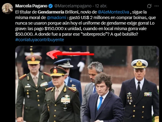 Uno de los mensajes de Pagano.