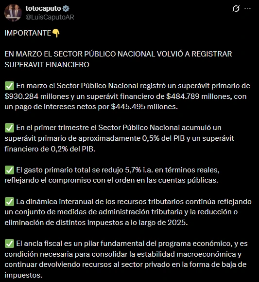 El mensaje de Caputo.