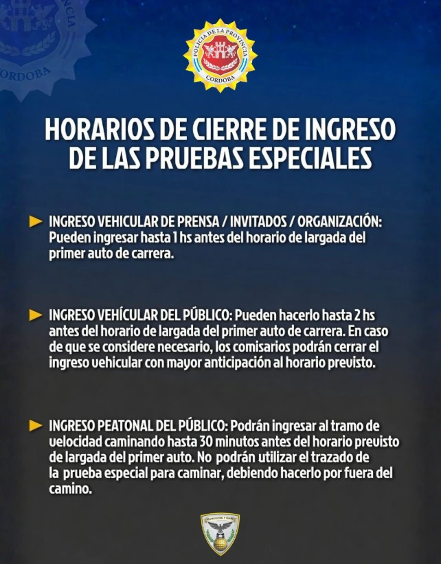 Comunicado de la policía de Córdoba