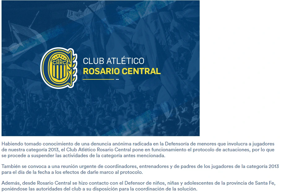 El comunicado de Rosario Central