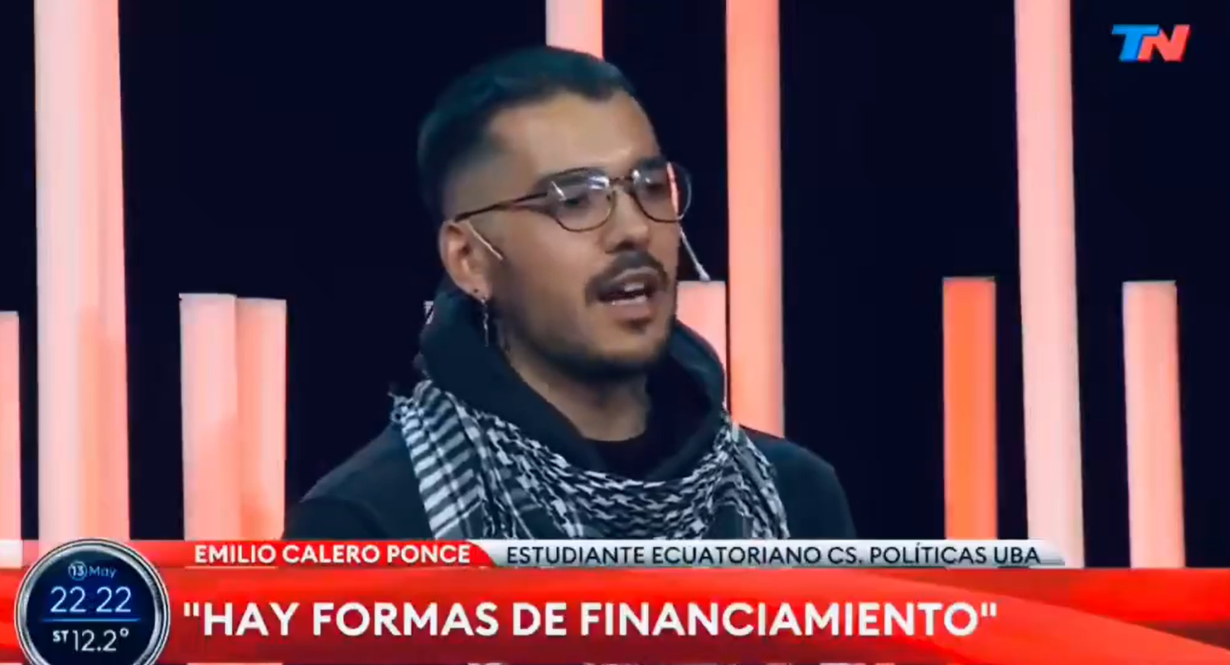 Emilio Ponce, estudiante ecuatoriano de la UBA.