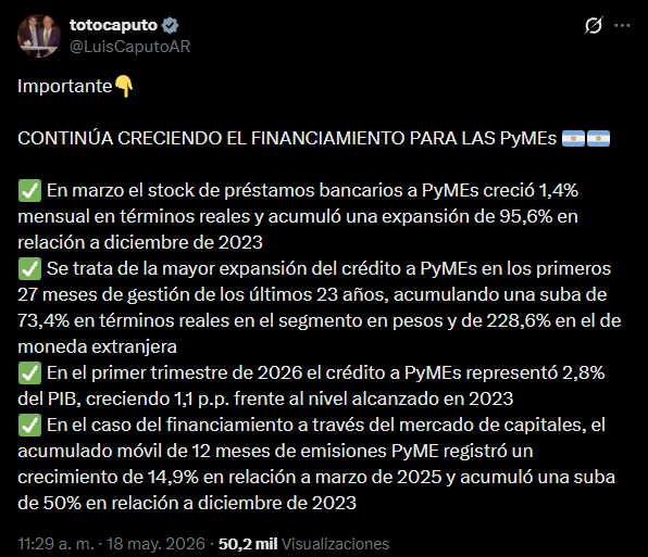 The data released by the Minister of Economy.