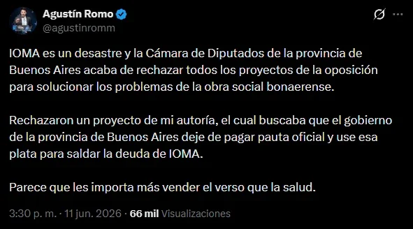 Agustín Romo en X (ex Twitter)