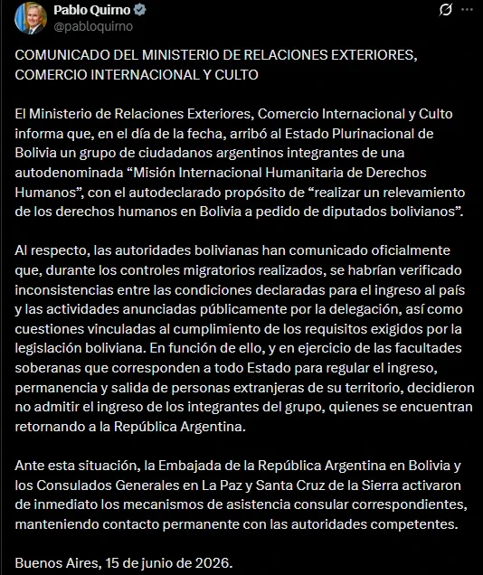 The message from Pablo Quirno