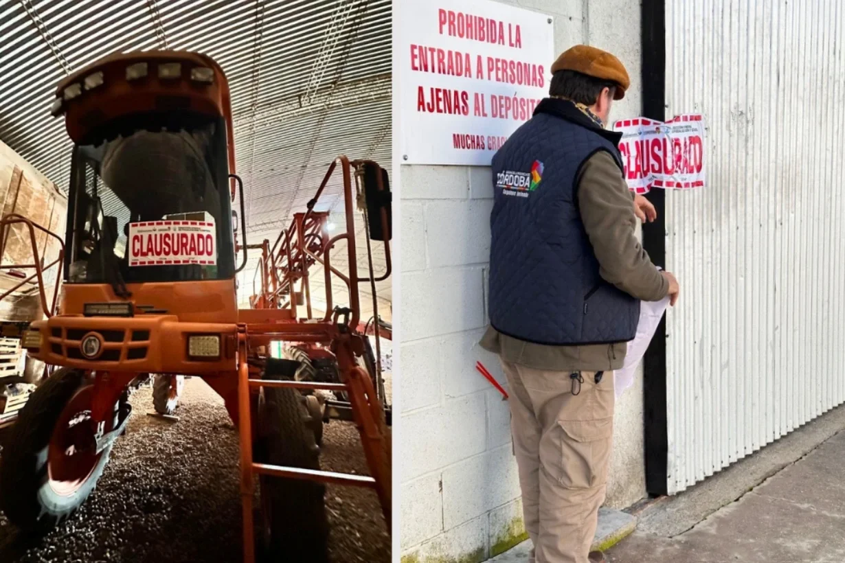 Inspectores provinciales inhabilitaron un depósito de agroquímicos y una máquina pulverizadora en Córdoba
