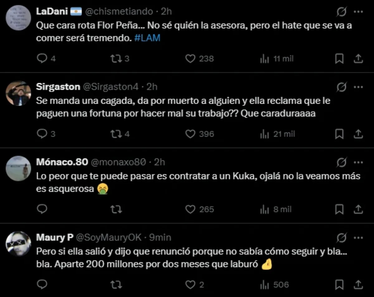 Las reacciones en redes sociales