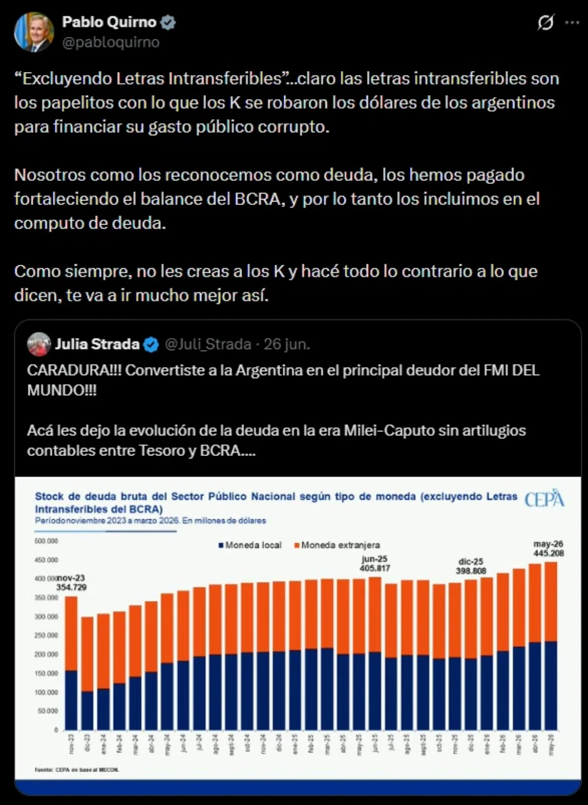 The contribution of Chancellor Quirno to the discussion