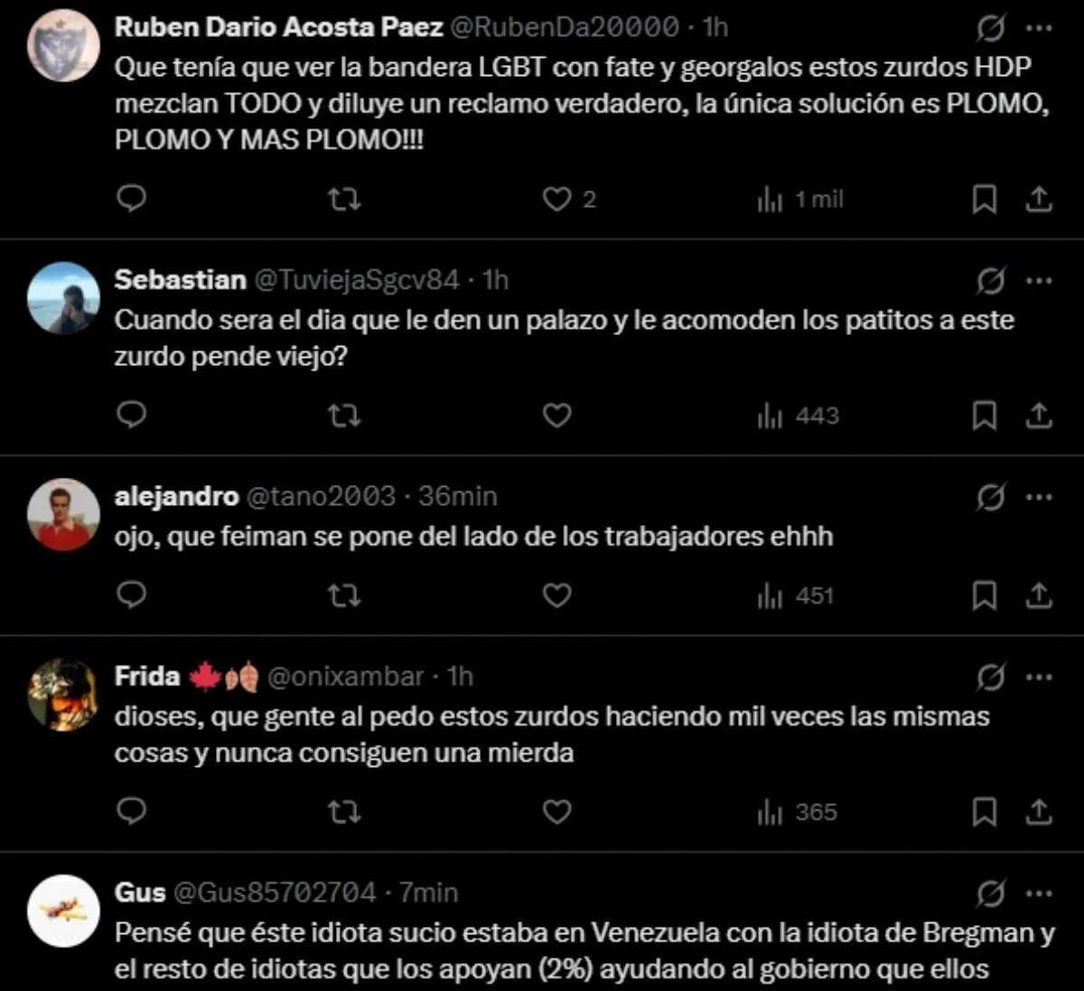 Reacciones en redes sociales 