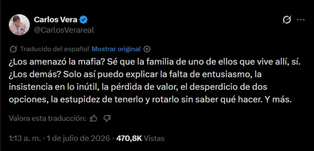 Ecuadorian journalist Carlos Vera on X: