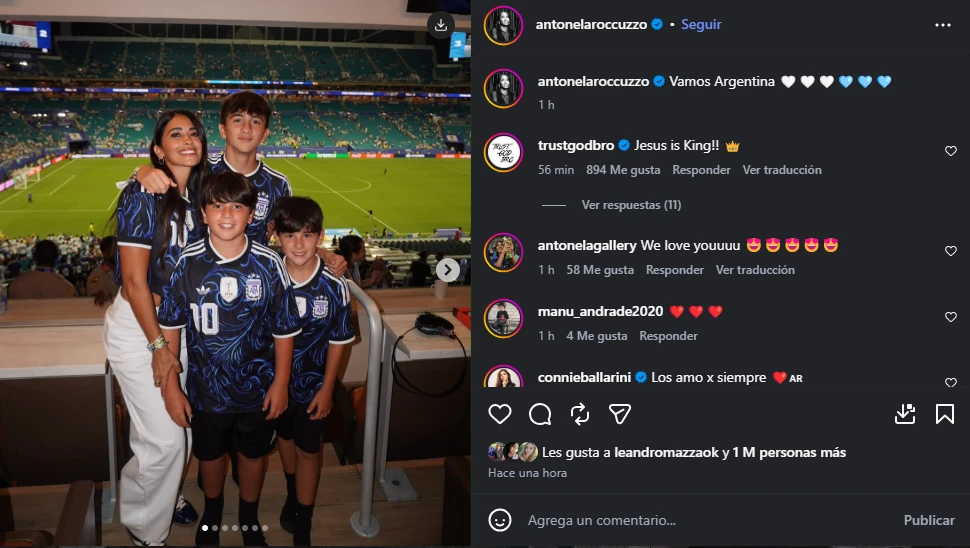 El posteo de Anto Roccuzzo