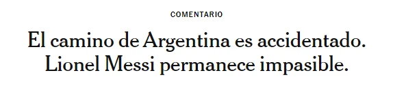 El título de The Athletic sobre la victoria de Argentina
