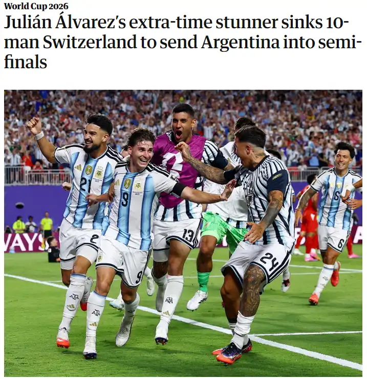 The Guardian destacó el golazo de Julián Álvarez como "una genialidad"