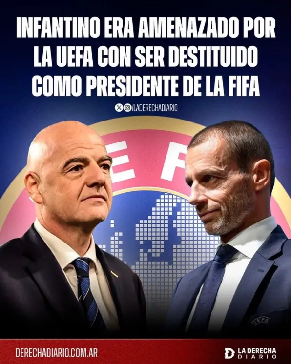 Gianni Infantino was threatened by UEFA