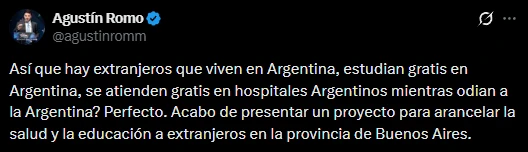 El mensaje de Agustín Romo.