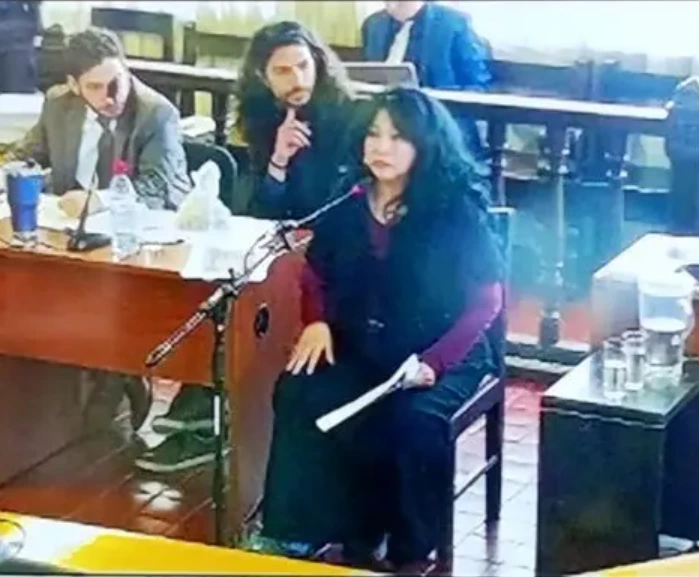 Nassia, madre de Alexa Miranda, declarando en el juicio contra Oscar González en los tribunales de Villa Dolores
