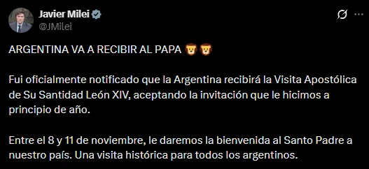 The message from Javier Milei