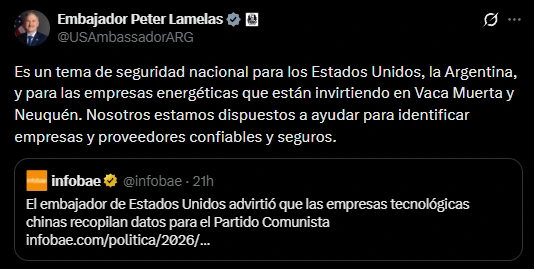 El mensaje de Peter Lamelas.