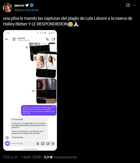 Las reacciones al supuesto plagio