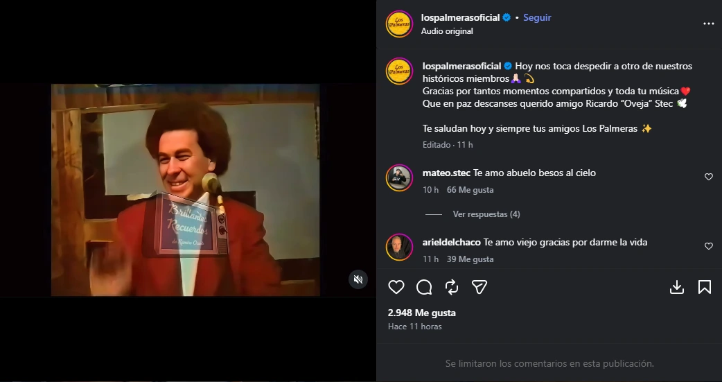 El posteo de Los Palmeras