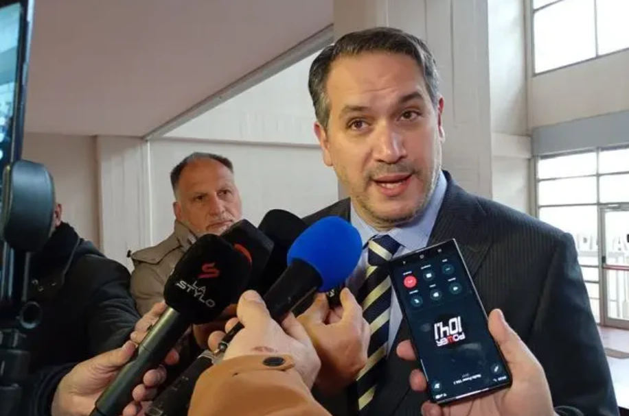 Germán Romero Marcón, uno de los abogados querellantes en el juicio, en los tribunales de Villa Dolores